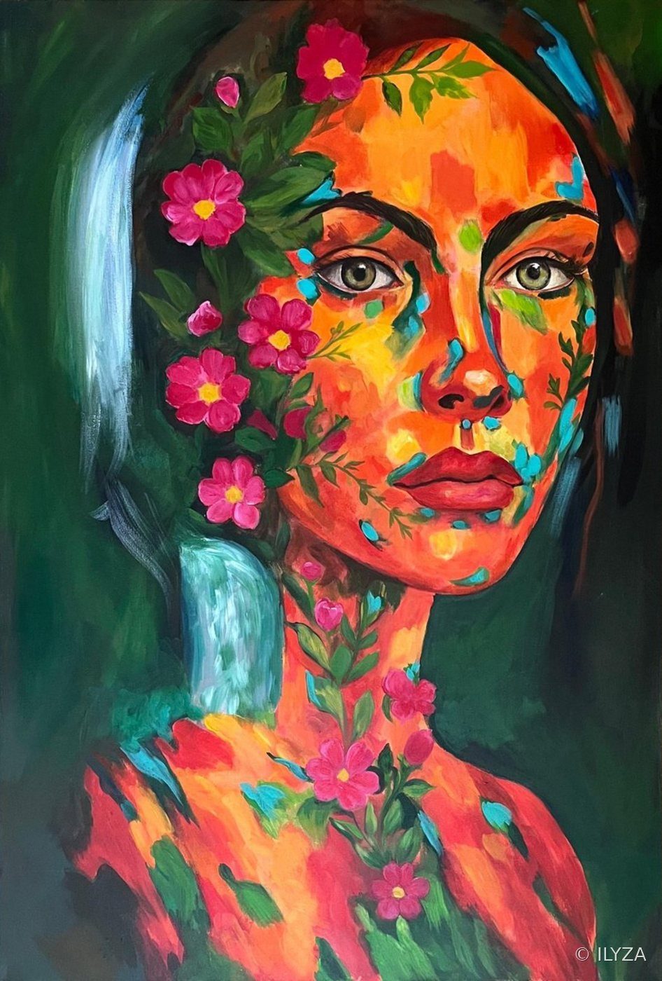 Jardin intérieur, acrylique d’ILYZA